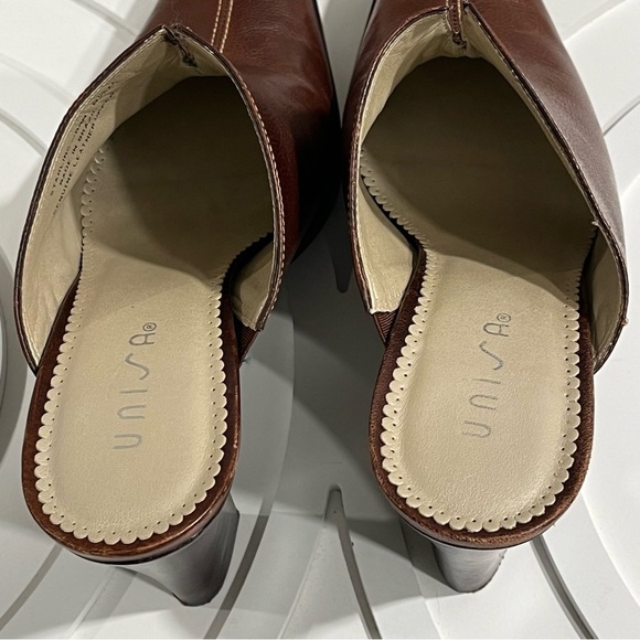 UNISA Brown Leather‎ Western STARLING High Heel MULES Womens 8.5 B Clogs Brazil - Picture 7 of 12